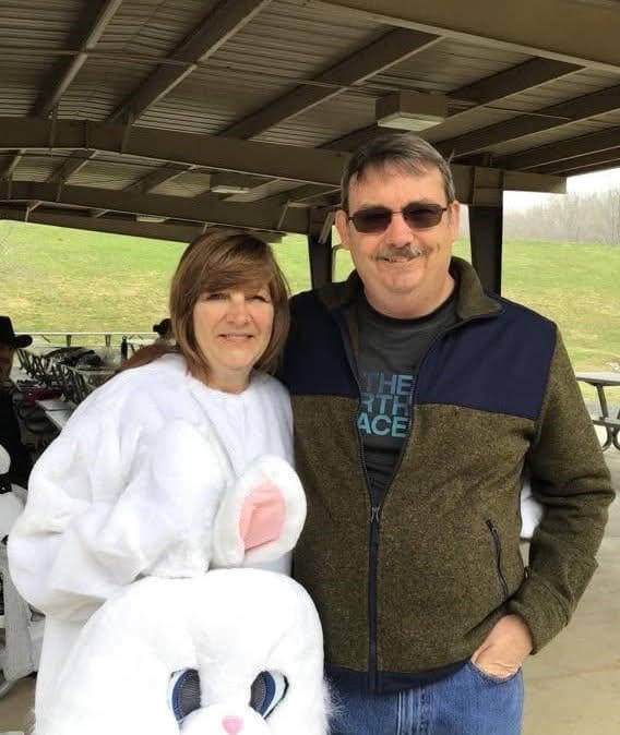 Man and woman with bunny costume.
